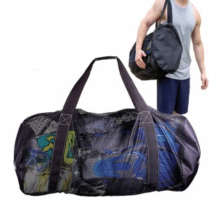 Outdoor Quick Dry Large Mesh Beach Storage Bag Portable Kids Stored Net Bag With Single Shoulder Strap For Family Activities