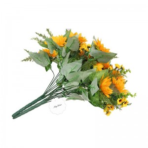 Guess Artificial Sunflower Bouquet,7 Flowers Per Bunch, 2 Bunches Per Pack For Wedding Decoration