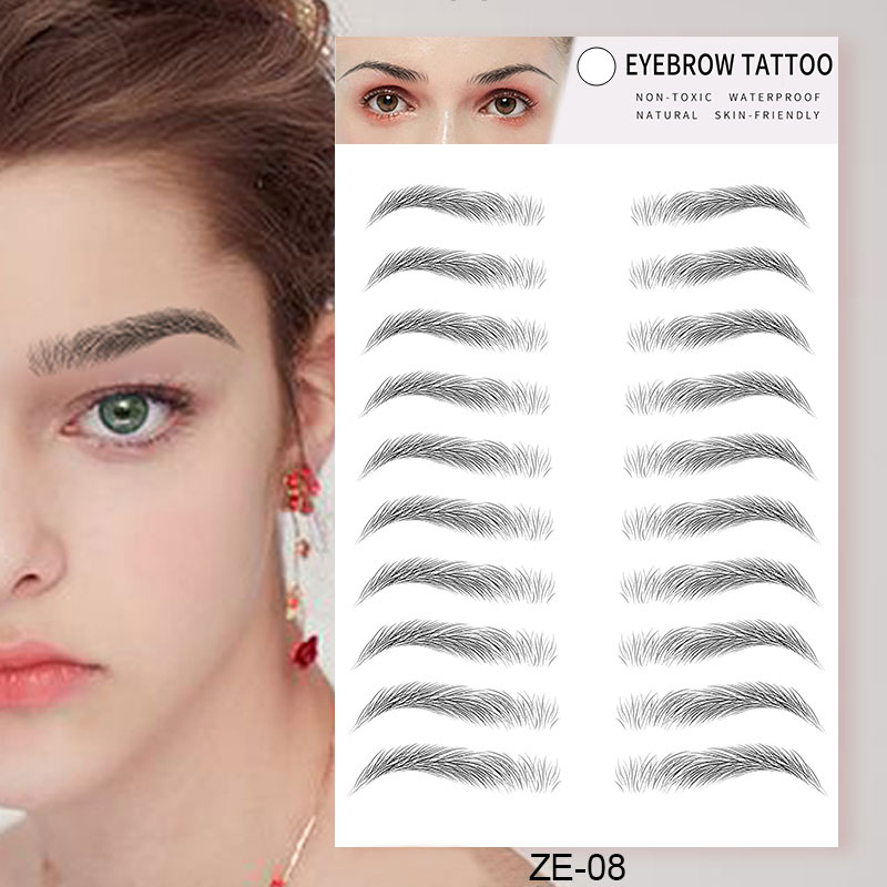 Women Popular New Designs Eyebrow Tattoo 4D Sticker