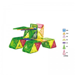 Kids Magnet Toys Magnet Building Tiles, 92 Pcs 3D Clear Color DIY STEM Magnetic Building Blocks Set, Educational Toys for Kids