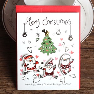 New Hot Selling Products Christmas And New Year Greeting 3d Pattern Greeting Card