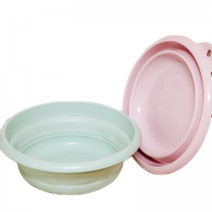 Portable Foldable Washbasin Handles Dish Pan Plastic Washbasin Travel silicone collapsible Washbowl for Baby Bath Basin