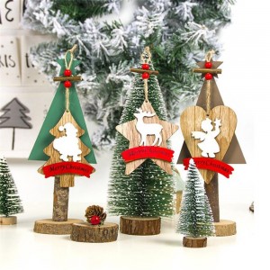 Pendant Christmas Snowman Elk Series Wooden Pendant Mall Window Christmas Decoration