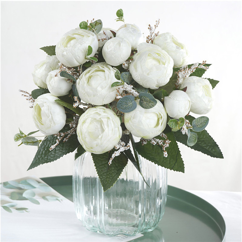Drop Shipping Home Wedding Decor Simulation Flower Plants Artificial Peony Flowers Featured Image