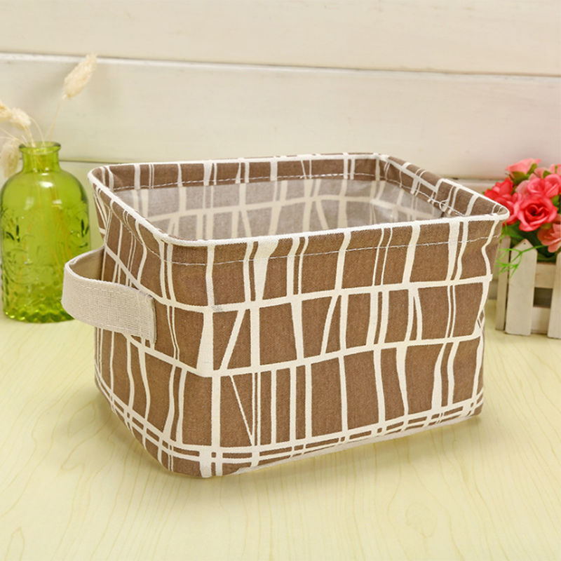 Domestic cotton linen portable desk daily necessities foldable storage box