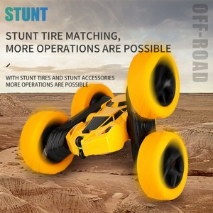 4WD 2.4Ghz Double Sided 360 Rotating remote control car with Headlights Kids Xmas stunt car toy for Boys Girls