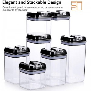 Hot Selling 7 Pieces Airtight Food Storage Container Set Dry Goods Pantry Organization Plastic clear kitchen food box