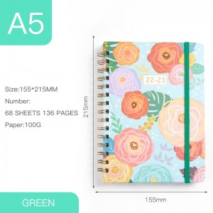 Daily planning book, calendar book, A5 coil notebook, English book, stationery purchasing agent yiwu trade