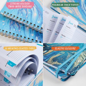 Daily planning book, calendar book, A5 coil notebook, English book, stationery purchasing agent yiwu trade