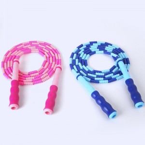 Bamboo jump rope kindergarten children’s pattern soft beads without knot yiwu sporting goods market agent