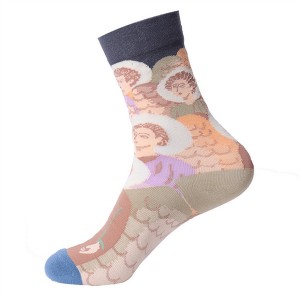 French oil painting socks Europe and the United States light luxury literary men’s and women’s tide socks mid-tube socks autumn and winter cotton long socks Yiwu wholesale agent