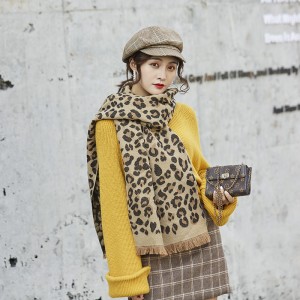 Autumn and winter Korean style imitation cashmere loose women scarf ladies new leopard shawl long thickened warm scarf