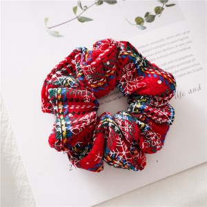 New elastic hair rope for Christmas winter festival cloth rubber bands hair accessories for women human scrunchies wholesale