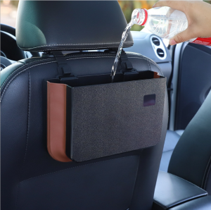 Foldable Car Trash Can Box Hanging Front Back Seat Box