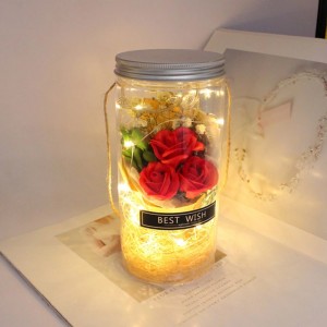 Aromatherapy Soap Rose LED Soap Flower Plastic Bottles Wedding Artificial Flower Valentines Day Mothers Day Christmas Day Gift