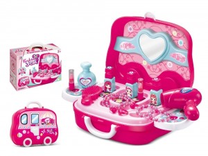 3 In 1 Kids Pretend Play Suitcase Makeup Toy Dresser Toys Set For Girl