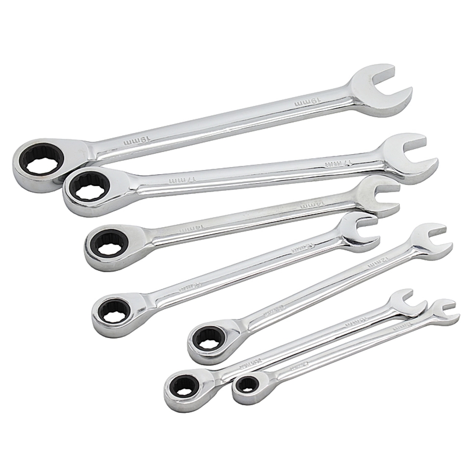 Universal Torque Wrench 8-10-12-13-14-17-19mm Hand Tools Spanner 7pcs Ratchet Wrench