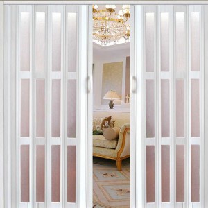 Puertas de acordeón de PVC de vidrio divisor de sala de estar