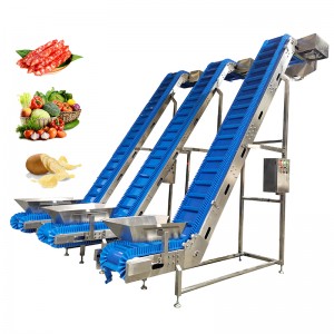 Elevatore a tazze inclinato, trasportatore per moduli per applicazioni alimentari, trasportatore per l'industria alimentare/alimentazione rotante integrale