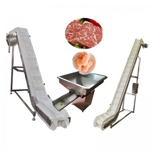 Inclined bucket elevator, Food application module conveyor, Food industry conveyor/integral rotating feeding