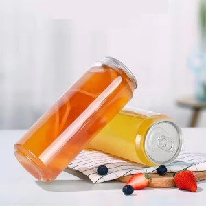 Hot Sale BPA Freely 250ml 330ml 375ml 500ml Transparante Soda Cans Lege PET Pull Ring Drankblikken Foar Frisdrinken Verpakking