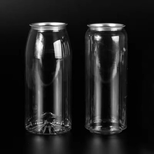 Vendita calda BPA liberamente 250ml 330ml 375ml 500ml lattine di soda trasparenti lattine per bevande PET Pull Ring vuote per imballaggi per bevande analcoliche