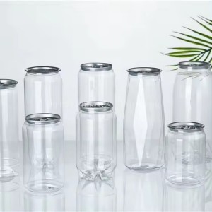 Hete verkoop fabrieksprijs transparant PET-plastic drankje frisdrank koffiedrankblikje met gemakkelijk te openen deksels
