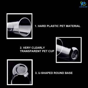 Цена на едро Китай Китай Домашни любимци Прозрачна нова форма Персонализирани пластмасови чаши за мелба за еднократна употреба с капаци