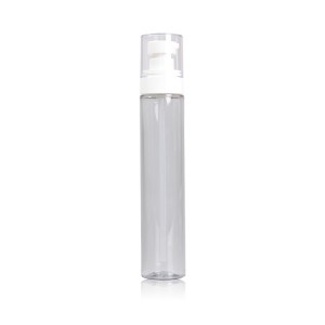 Botella de spray facial de plástico PET baleiro de 10 ml, 30 ml, 50 ml, 60 ml, 100 ml, 120 ml embalaxe redonda.