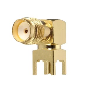 RF Coaxial Connector SMA Jack Right Angle 90 Degree 4 Holes SMA Female Connector For PCB Mount