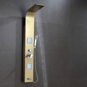 Reliable Supplier Rain Shower Panel System - Golden chrome shower panel multi function – Chengpai