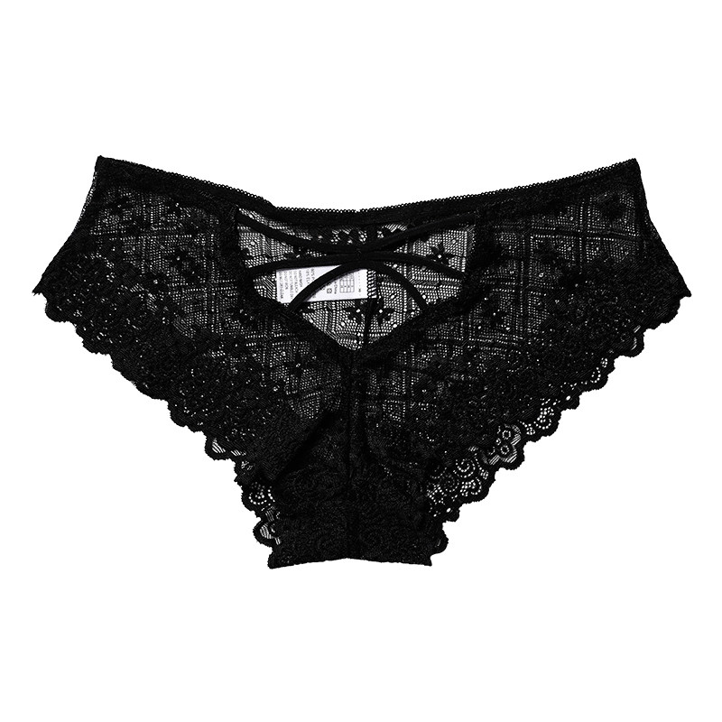 Black Floral Embroidery Panty