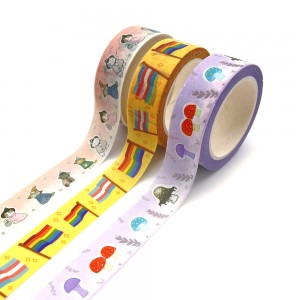 Japanese Decorative Printer Orange Custom Adhesive Foil Masking Washi Paper Tape
