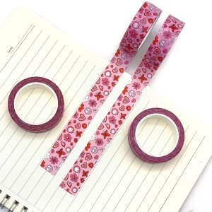 Fabricante de cintas Cinta adhesiva Washi de papel de enmascarar para decoración de color autoadhesiva de diseño personalizado
