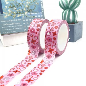 Fabricante de cintas Cinta adhesiva Washi de papel de enmascarar para decoración de color autoadhesiva de diseño personalizado