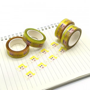 Ubushinwa Utanga Cute Planner Decorative Label DIY Impapuro Amatungo Amazi adashiramo Washi Tape