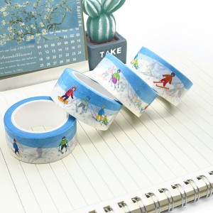 Papīra gumijota Tapekraft mitrā ūdenī aktivizēta pielāgota gumijota papīra balta Kraft Washi lente