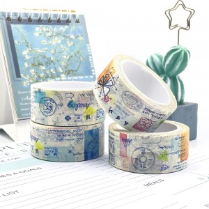 Washi Tape Korea Washi Masking Tape Kualitas Tinggi Kustom Dicetak Dekorasi Masking Washi Tape untuk Hadiah