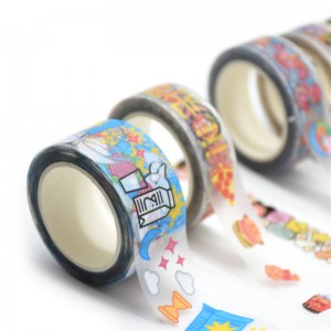 Retro japāņu mazumtirdzniecības lentes, kas ir gatavas piegādei, nejaušas varavīksnes rozes zelta folijas mazgāšanas lentes