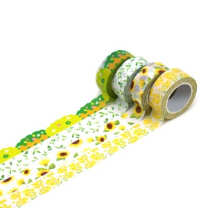 ペンダント自分のデザイン黄色防水装飾紙マスキング干支和紙テープ