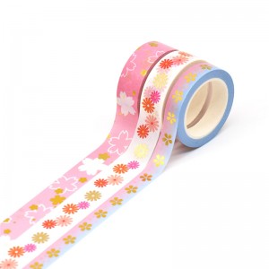 صنایع دستی بسته بندی کاغذ پانتون فویل رنگی Cmyk Washi Tape سفارشی چاپ فویل شده