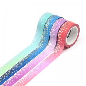 Kertas Kemasan Kerajinan Foil Warna Pantone Cmyk Washi Tape Custom Dicetak Digagalkan
