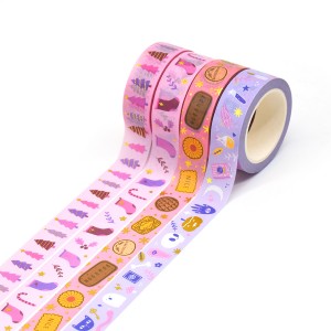 Hot sale Custom Grosir Nggawe Printed Cute Kawaii Rose Gold Foil Washi Masking Tape