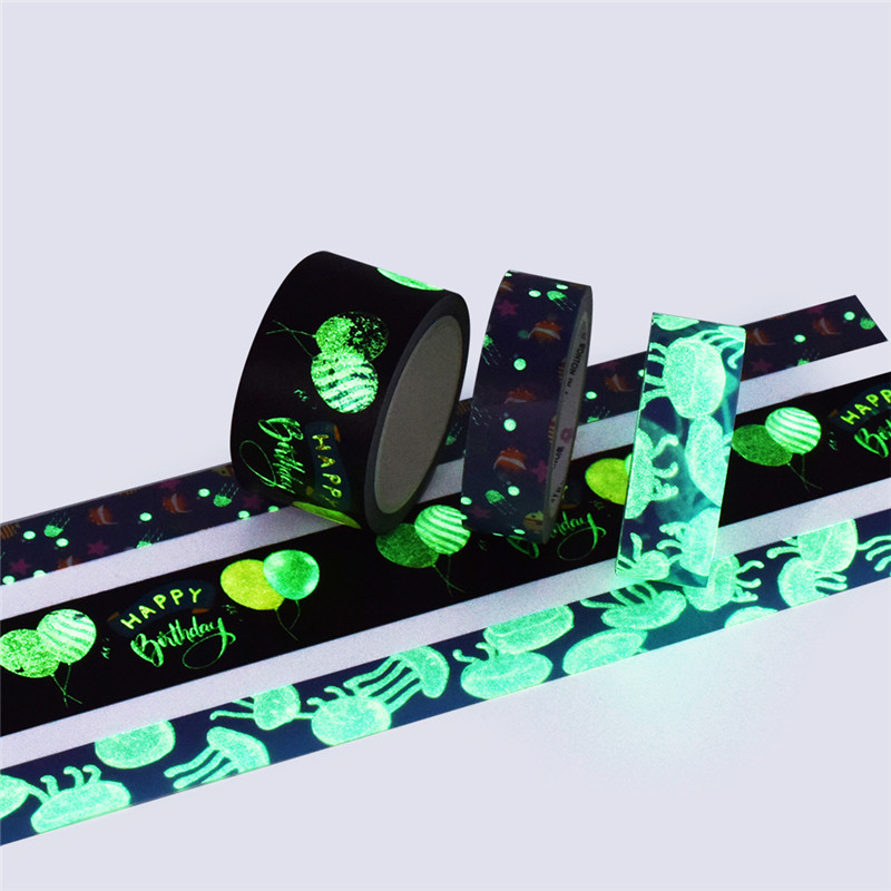 Glow in the dark washi tape with multiple glow ink possible Featured Image