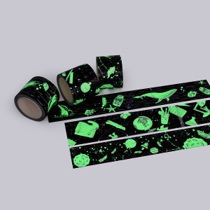 ការរចនាថ្មីតុបតែងសិប្បកម្មចម្រុះពណ៌ Cute Custom Printed Adhesive Packing Washi Tape