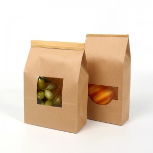 Врућа продаја прилагођене висококвалитетне смеђе крафт папирне кесе за паковање хране