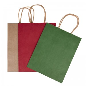 OEM/ODM Supplier China Custom Logo Print Wholesale Grocery White Kraft Paper Gift Bag with Handle