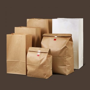 Hot Sale for Brown Bags with Food Packaging Biodegradable Window Wholesale Baked Goods Coffee Black Bottle Box Bottom Craft Kraft Paper Bag