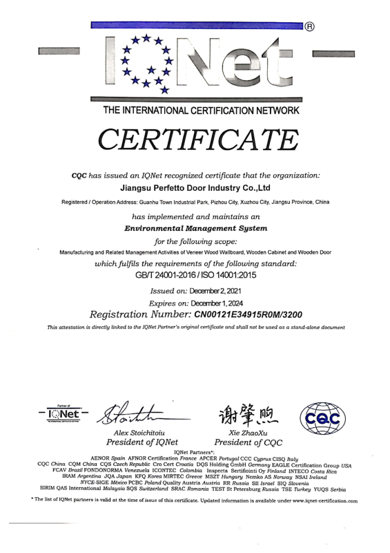Certificato di certificazione del sistema ambientale 2021 (2)