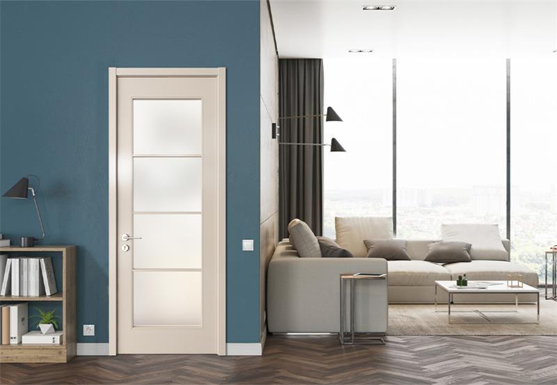 Uhlově šedé dřevěné kompozitní interiérové ​​dveře